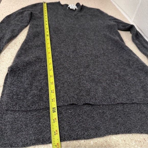 M MAGASCHONI 100% Cashmere Sweater Gray XS Tunic High Low Loose Fit V-Neck EUC - Picture 12 of 16